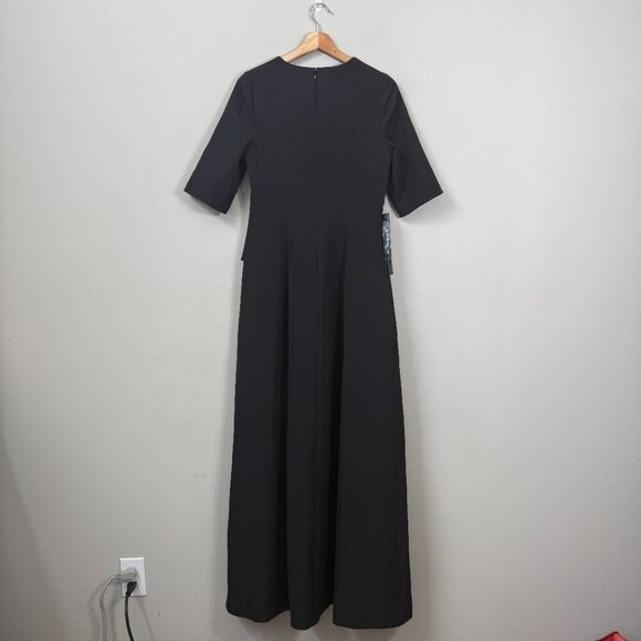 Kay Unger Davina Walk Thru Jumpsuit Women's 6 Black Formal Cocktail Party NWT - Picture 5 of 16